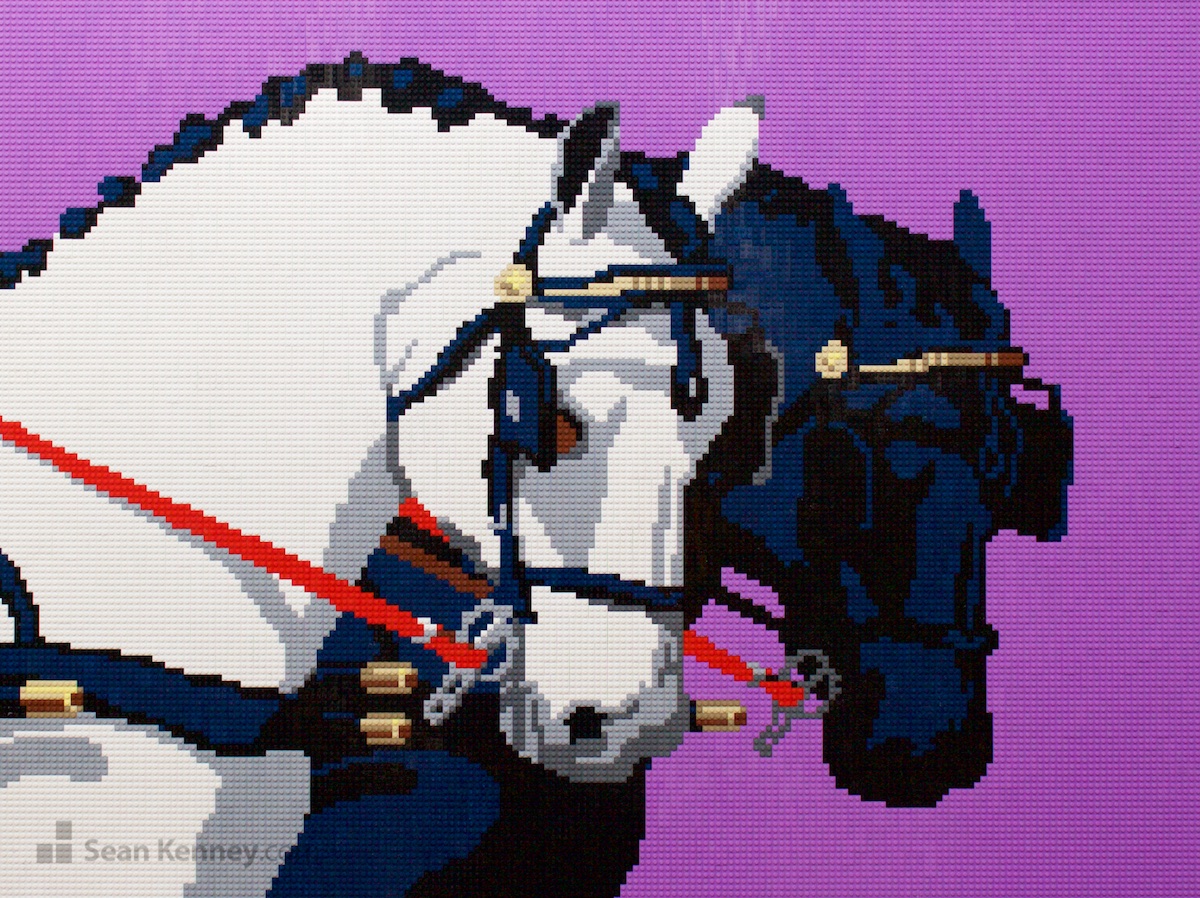 Horses LEGO art by Sean Kenney
