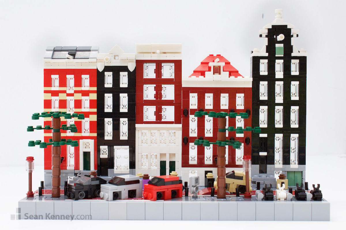 Tiny-amsterdam-canal-houses LEGO art by Sean Kenney