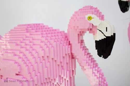 Sean Kenneys Art With Lego Bricks Flamingos