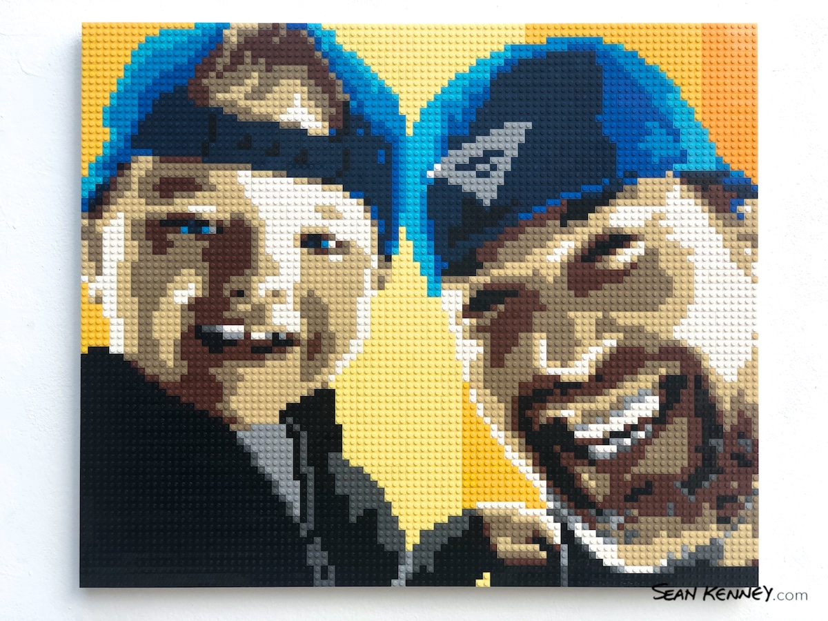 Men-with-hats LEGO art by Sean Kenney