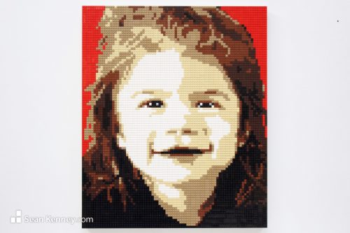 Little girl on red