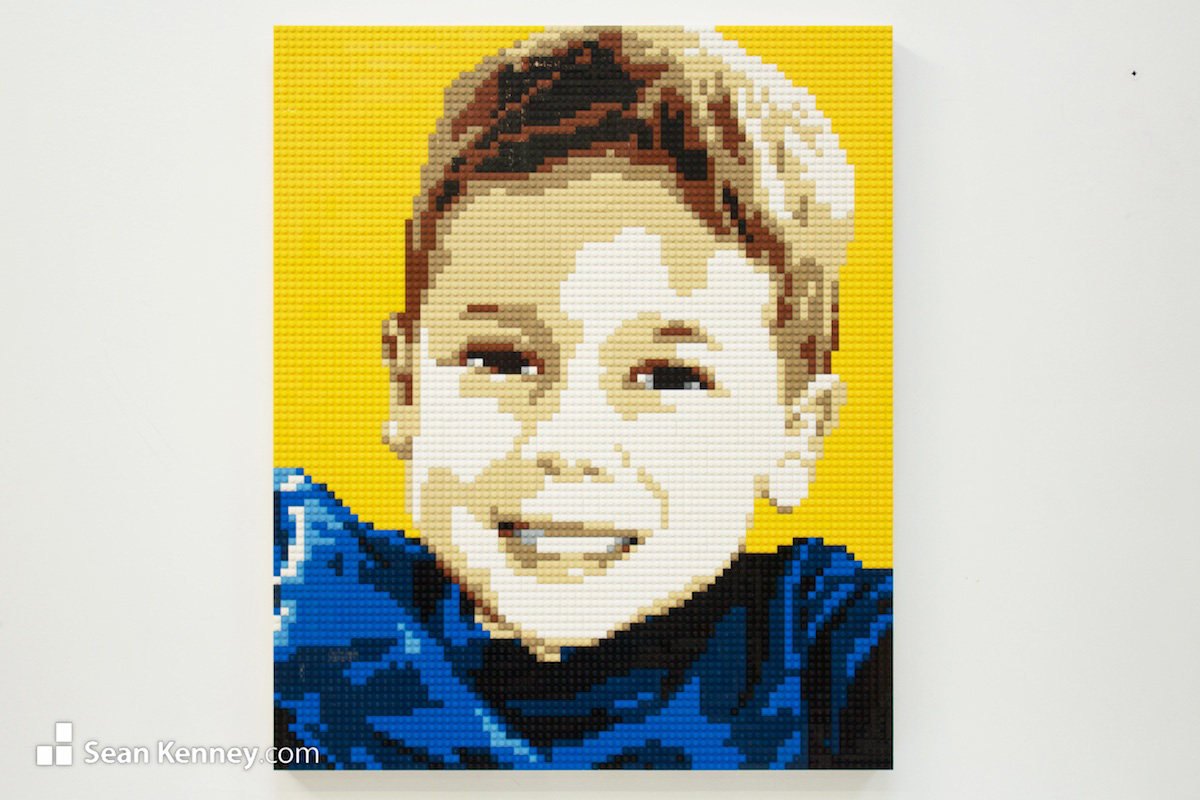 Sean offers LEGO® fans of all ages the opportunity to purchase their very own, one of a kind, personalized LEGO Mosaic portrait!