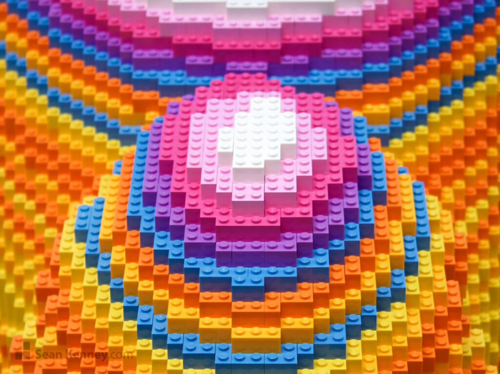 stacks of lego bricks create a rainbow effect, Sean Kenney's LEGO pop art