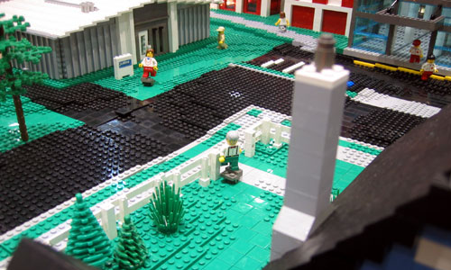 Town with moving LEGO people