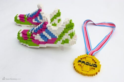 Medal and running shoes